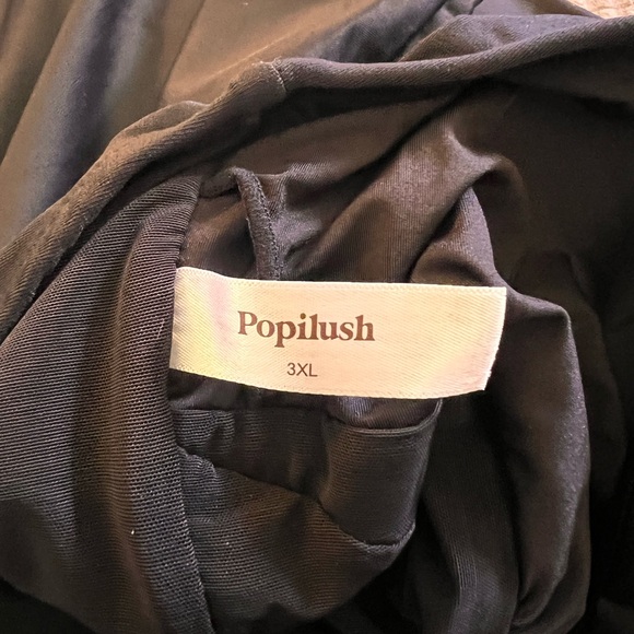 Popilush The Shapewear Swimsuit Deep-V Neck One-Piece - Black (3XL) - Picture 3 of 4